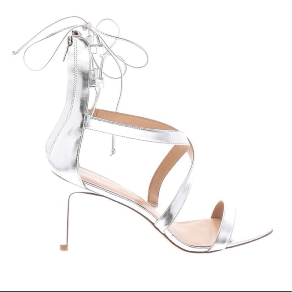 Banana Republic 7.5 silver lace-up open heel sandal